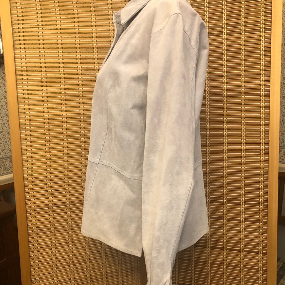 Ladies' light blue suede jacket size M by TravelSmith - Picture 6 of 15